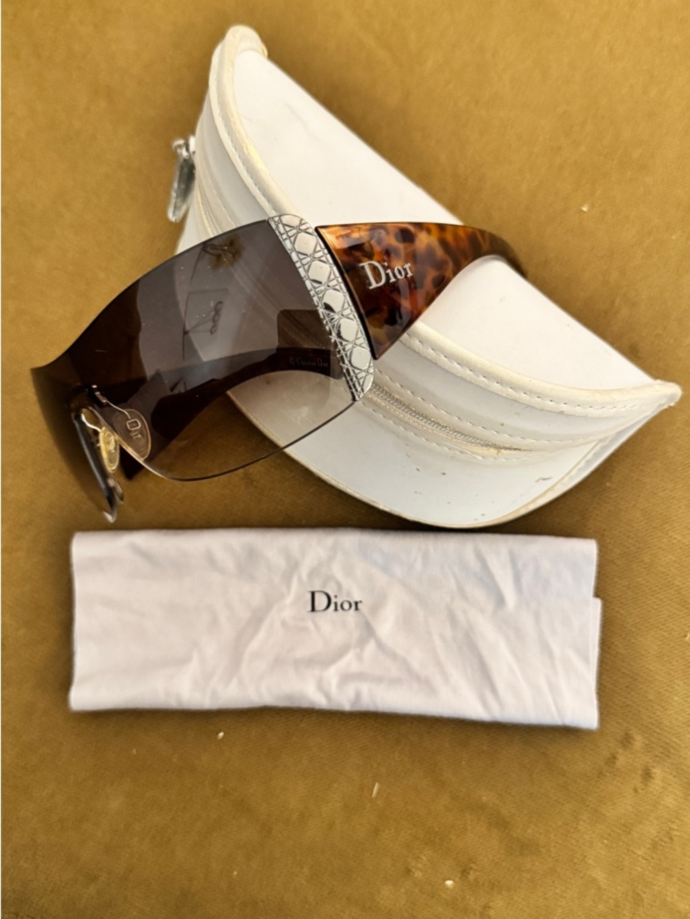 Dior Tortoiseshell Shield Sunglasses with Brown Gradient Lens